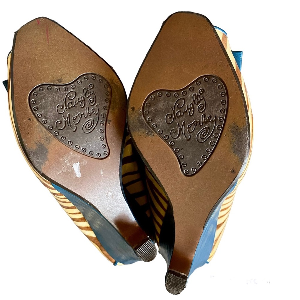 HOST PIC! NAUGHTY MONKEY ‘Nookie Wedge’ in Teal Size 9.5 - Picture 8 of 11
